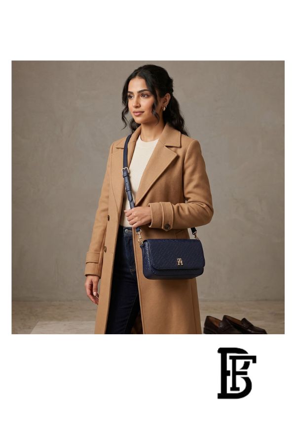 Tommy Hilfiger Blue Leather Women Handbag AW0AW16010 – Elegant Everyday Shoulder Bag image 5