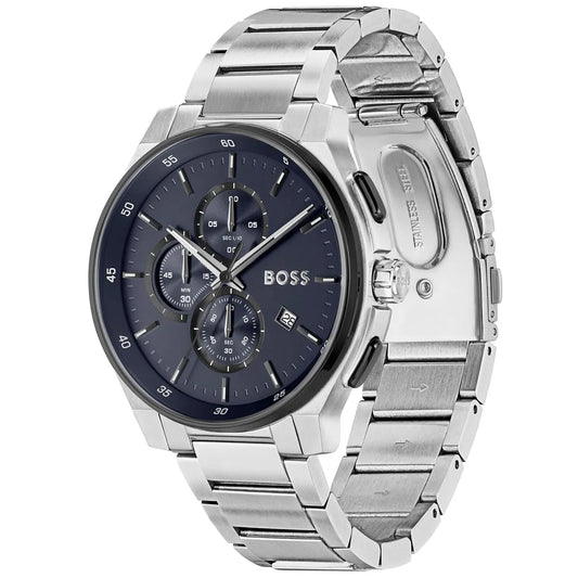 Hugo Boss Peak Men’s Chronograph Watch 1514189 – Blue Dial, Silver Stainless Steel Strap