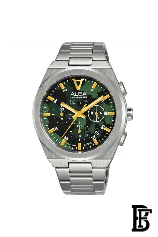 Alba AT3H51X Men's Stainless Steel Quartz Chronograph Wrist Watch Warranty from Elaraby Group image 1