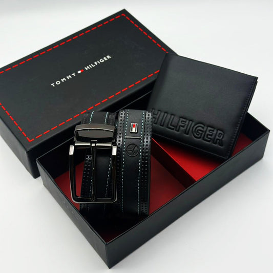 Tommy Hilfiger Set is a Men's Wallet and a Classic Black Belt image 1