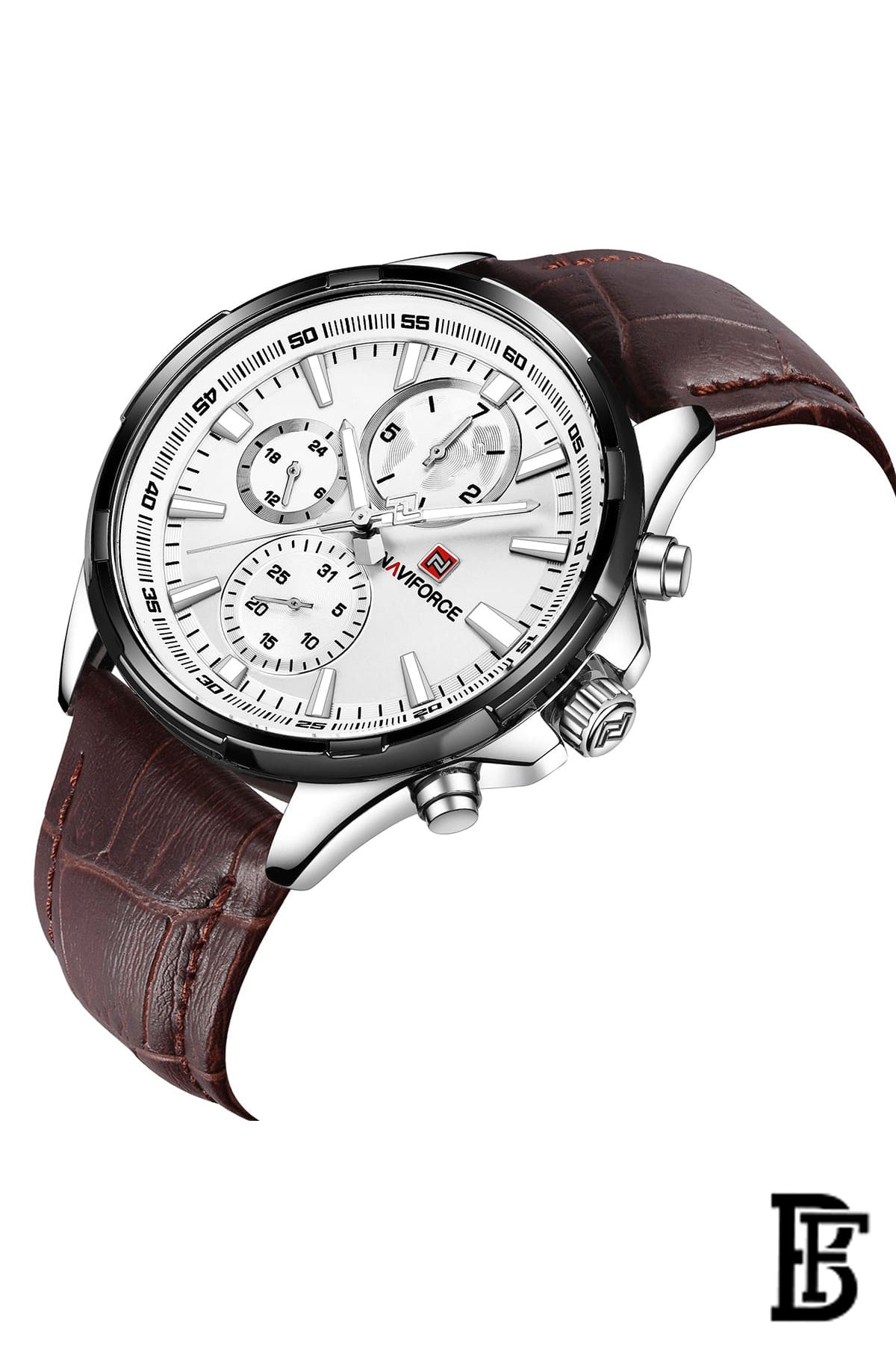 Naviforce Men's white Dial Watch - NF9089 SW +Free Leather Strap image 5