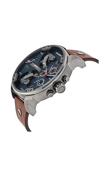 DIESELMen's Mr Daddy Dual Time Chronograph Navy Blue Dial Leather Watch DZ7314 image 2