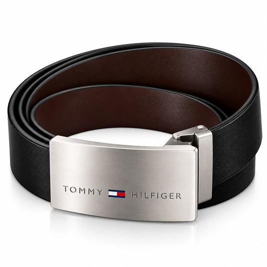 TOMMY GENUINE LEATHER SET BELT & WALLET
