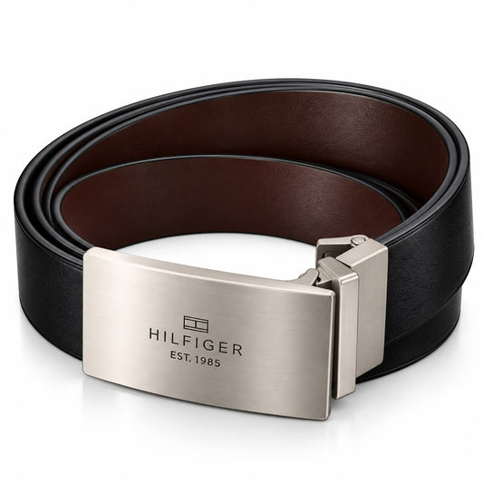 TOMMY GENUINE LEATHER SET BELT & WALLET