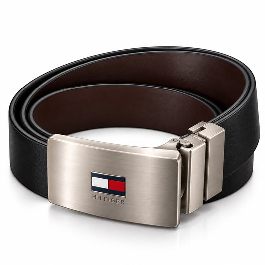 TOMMY GENUINE LEATHER SET BELT & WALLET