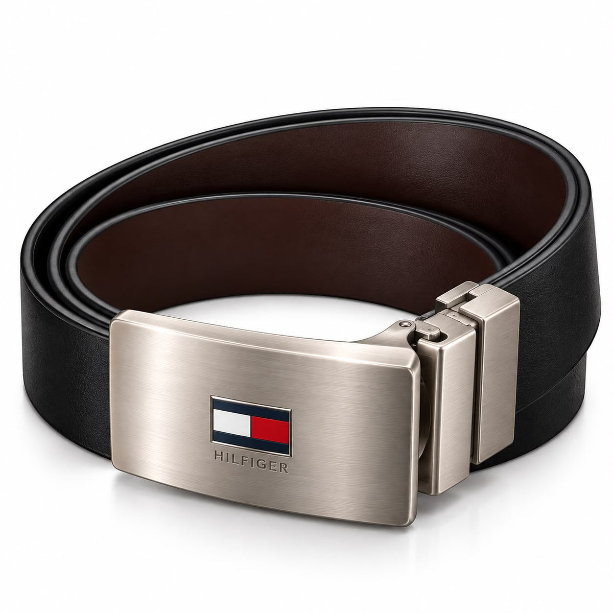 TOMMY GENUINE LEATHER SET BELT & WALLET
