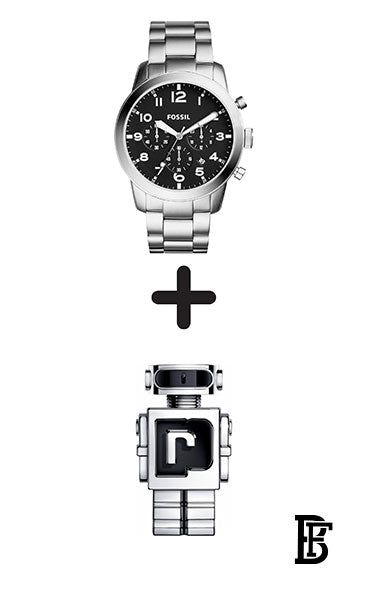 FOSSIL Men's Pilot 54 Water Resistant Chronograph Watch FS5141 + Gift perfume tester 30 ml image 1