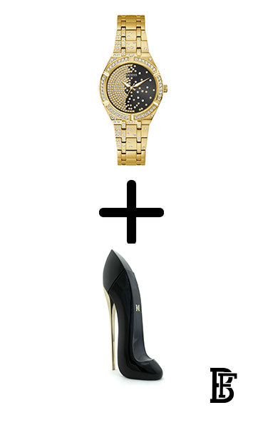 GUESS GW0312L2 Women's Afterglow Analog Stainless Steel Wrist Watch - 36mm - Gold + Gift perfume tester 30 ml image 1