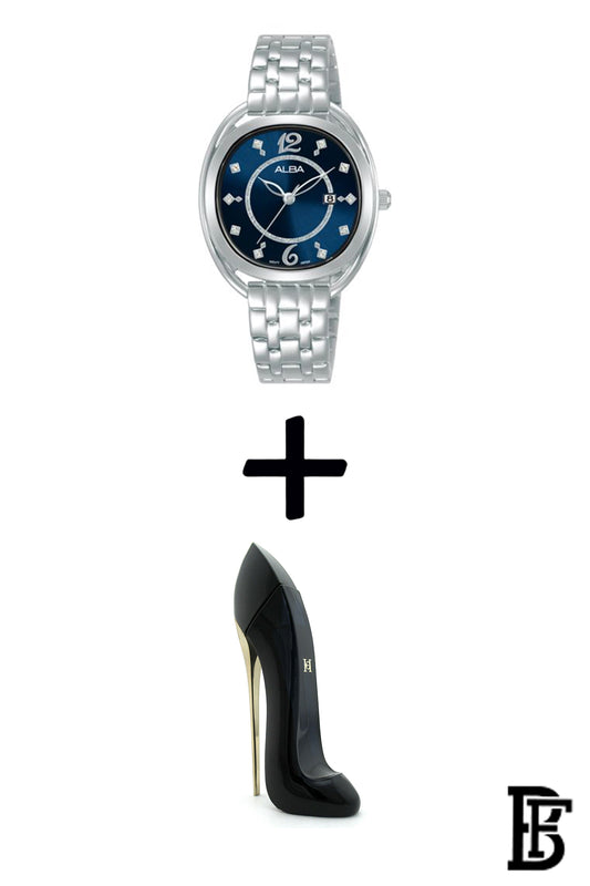 Alba AH7BH3X Women's Stainless Steel Quartz Analog Wrist Watch + Gift perfume tester 30 ml Warranty from Elaraby Group image 1