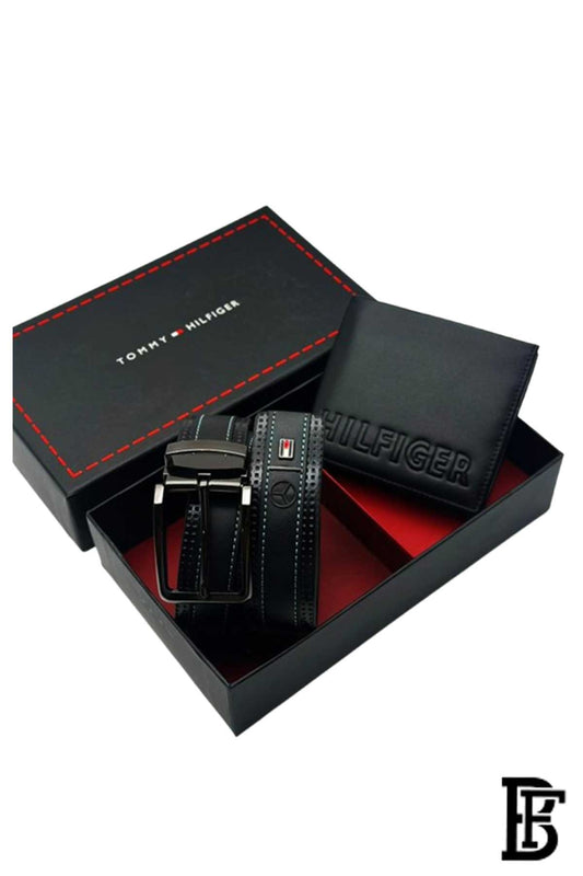 Tommy Hilfiger Set is a Men's Wallet and a Classic Black Belt image 1