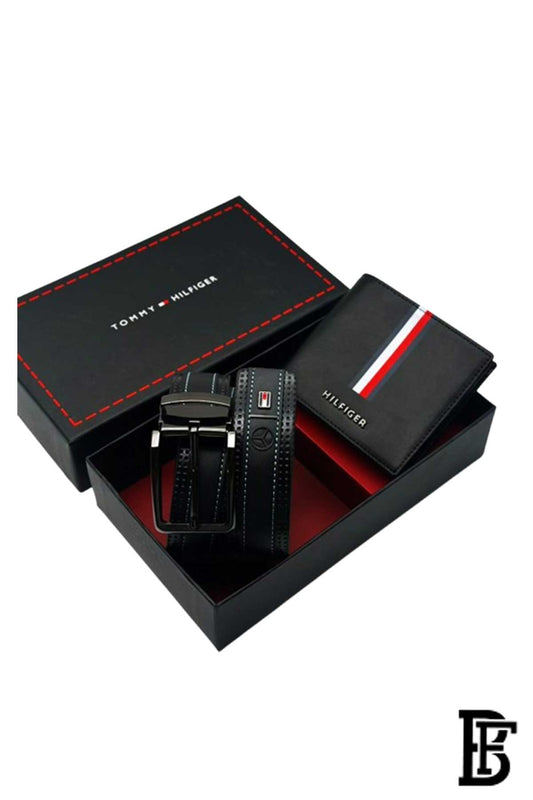 Tommy Hilfiger Set is a Men's Wallet and a Classic Black Belt image 1