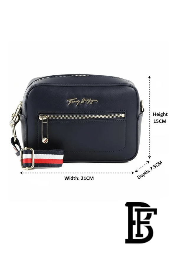 Tommy Hilfiger Navy Blue Leather Women Cross Body bag Aw0Aw12184– Elegant Everyday Crossbody image 3