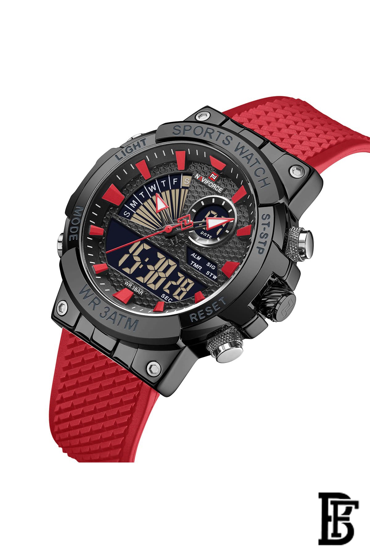 Naviforce NF9219 B/R/R    Men's Analog Leather Watch image 2