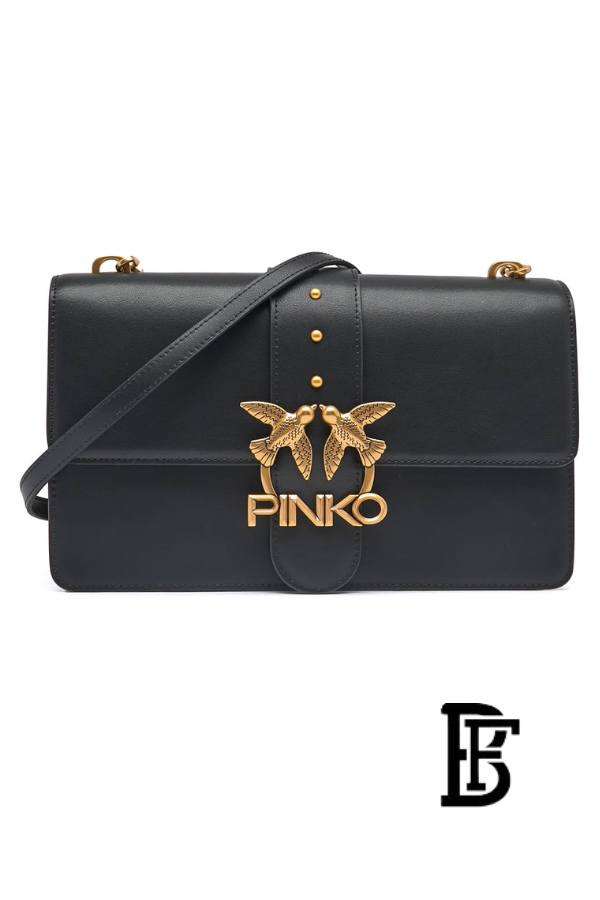Pinko  Black Leather Women Handbag 7 Cl Pe 21 Pltt 1P228G Y6Xt – Elegant Everyday Shoulder Bag image 0