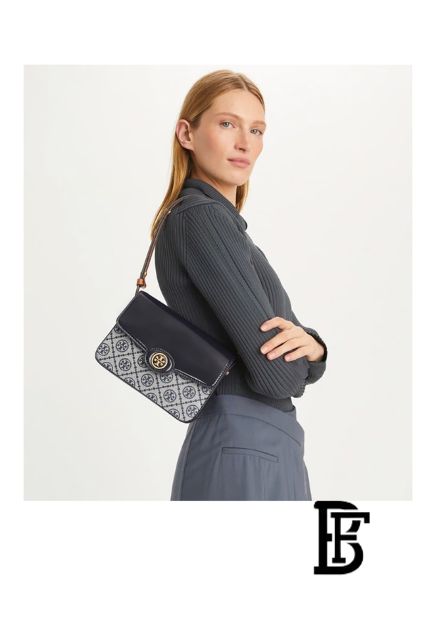 Tory Burch Blue Leather Women Handbag 152306 405 – Elegant Everyday Shoulder Bag image 8