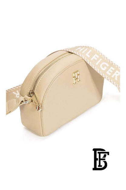 Tommy Hilfiger Beige Leather Women Handbag Aw0Aw16679– Elegant Everyday Shoulder Bag image 6