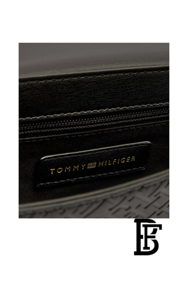 Tommy Hilfiger Black Leather Women Handbag and cross Aw0Aw18002 – Elegant Everyday Crossbody and hand image 6