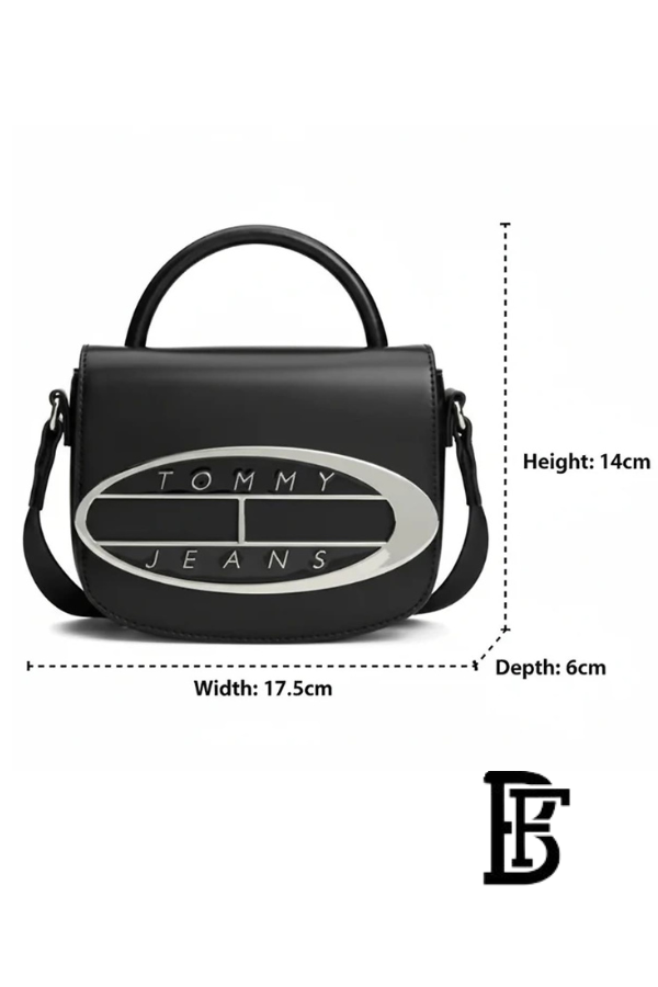 Tommy Hilfiger Black Leather Women Handbag Aw0Aw15811 – Elegant Everyday Shoulder Bag image 11