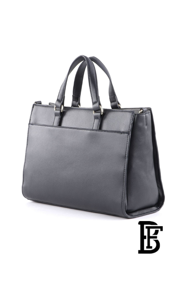Tommy Hilfiger Black Leather Women Handbag Aw0Aw11181 – Elegant Everyday Shoulder Bag image 4