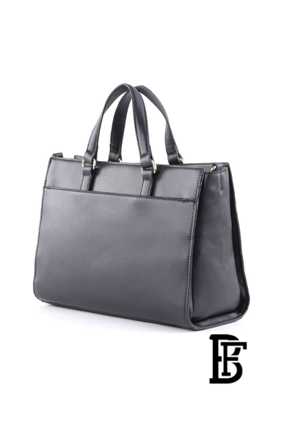 Tommy Hilfiger Black Leather Women Handbag Aw0Aw11181 – Elegant Everyday Shoulder Bag image 4