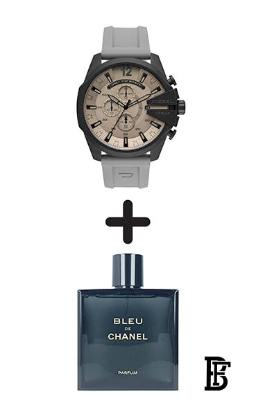 DIESEL Men's Rubber Chronograph Wrist Watch DZ4496 + Gift perfume Tester 30 ml image 0