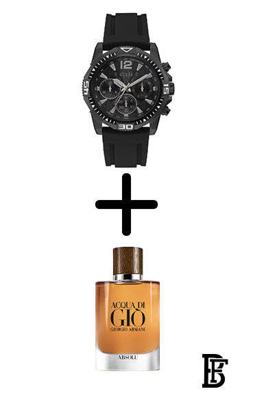 GUESS Gw0211G3 Men's Silicone Chronograph Watch + Gift perfume tester 30 ml image 0