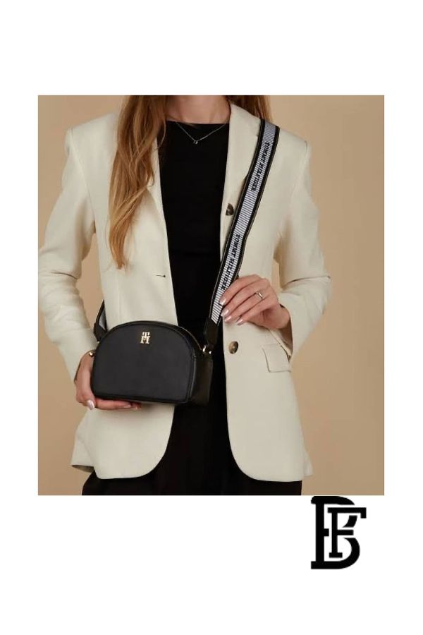 Tommy Hilfiger Black Leather Women Handbag Aw0Aw16679 – Elegant Everyday Shoulder Bag image 13