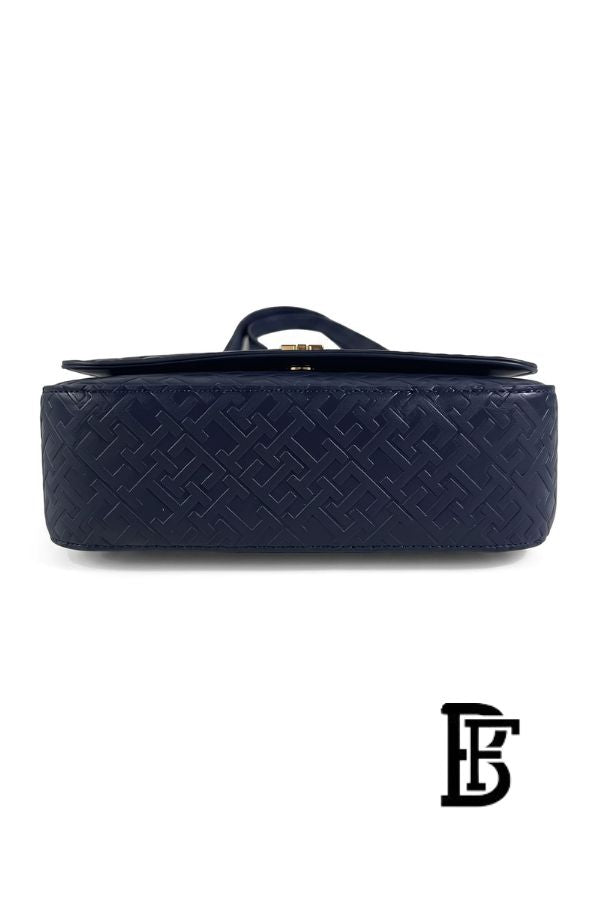Tommy Hilfiger Blue Leather Women Handbag AW0AW16010 – Elegant Everyday Shoulder Bag image 3
