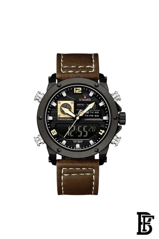 Naviforce NF9236 B/Y/BN  Men's Analog Leather Watch image 0