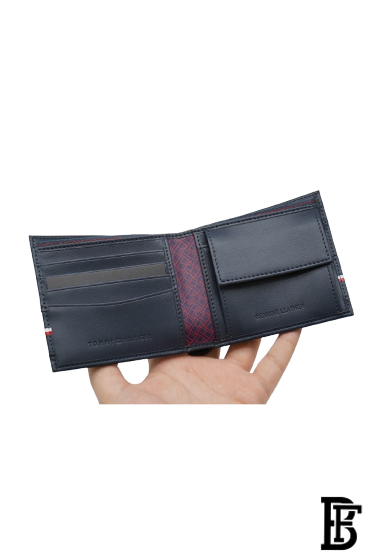 Tommy Hilfiger  Wallet is a one to face solid style covered in light/BLUE leather image 6