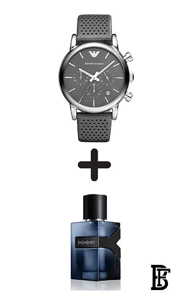 EMPORIO ARMANI Men's Leather Analog Watch Ar1735 + Gift perfume Tester 30 ml image 0