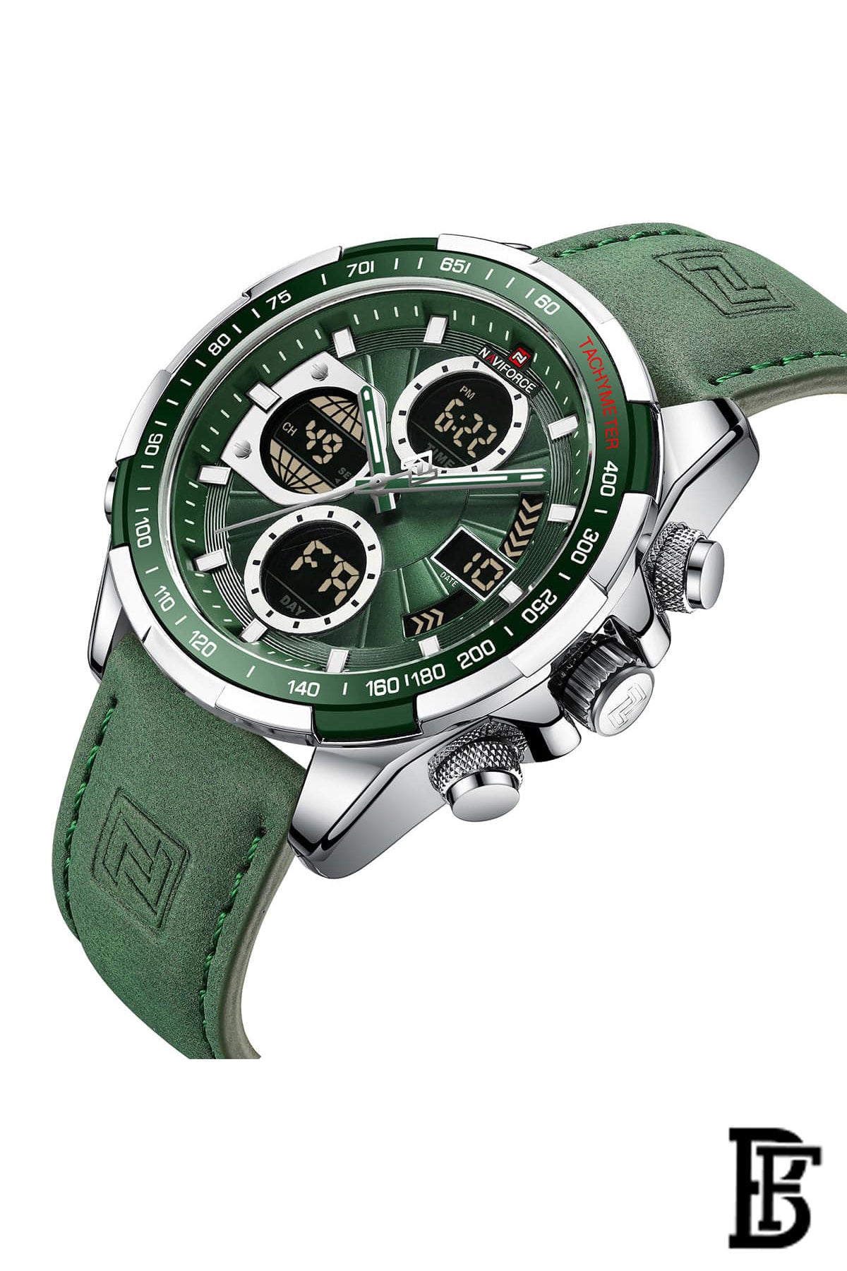 Naviforce NF9194 NF9197L S/GN/GN  Analog Leather Watch image 2