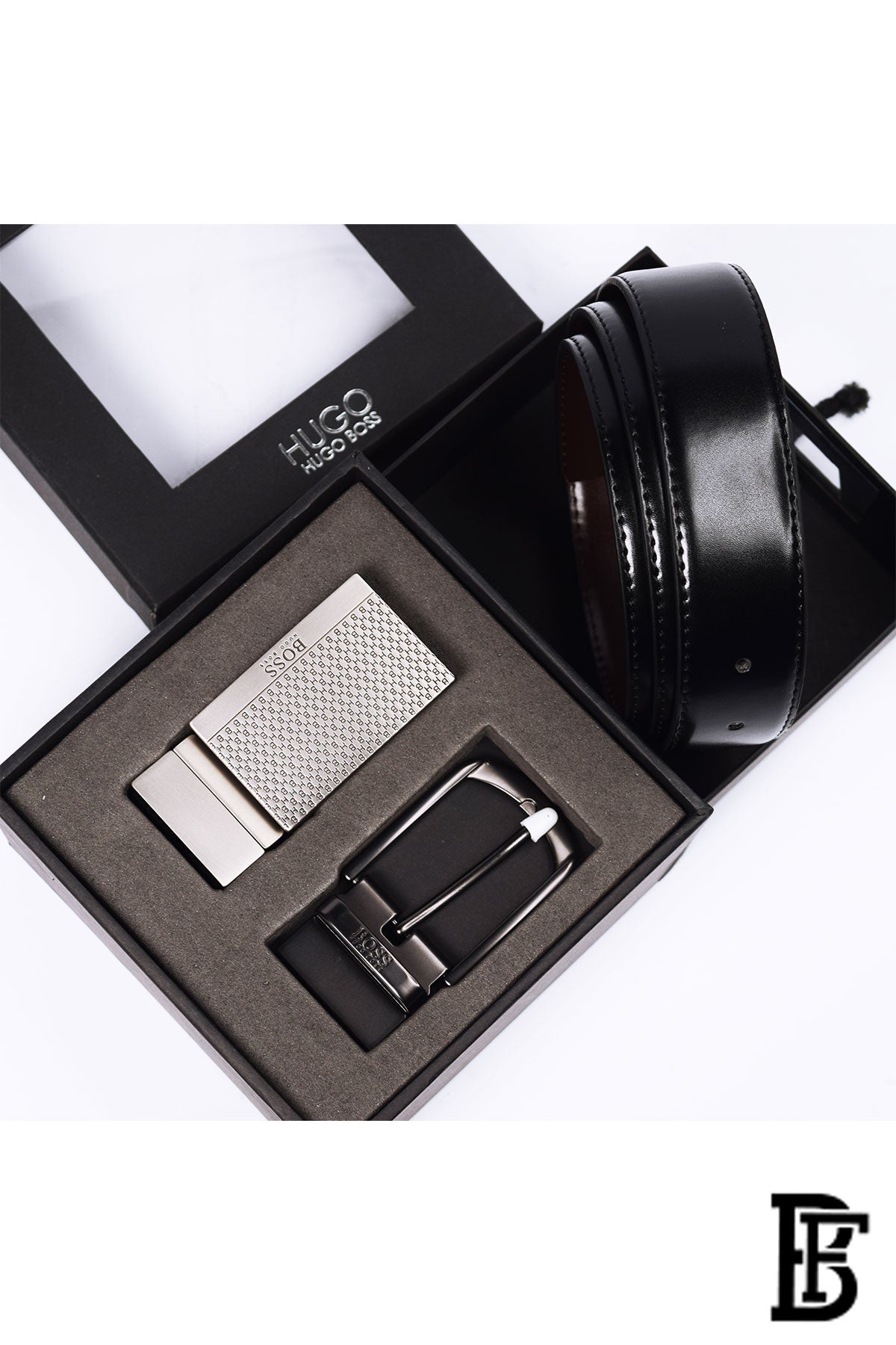 hugo boss Leather Belt For Men Two Buckle image 2