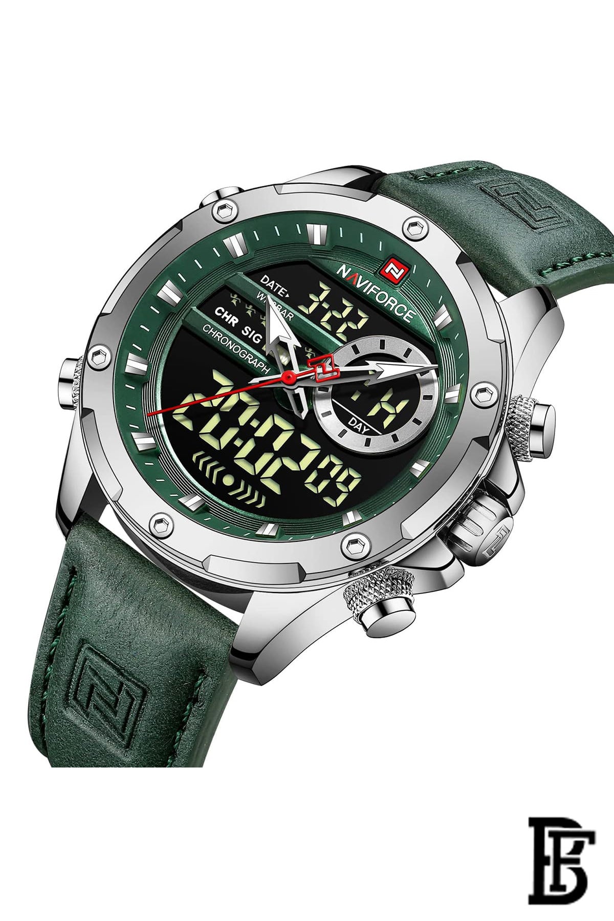 Naviforce NF9208 S/GN/GN   Men's Analog Leather Watch image 2