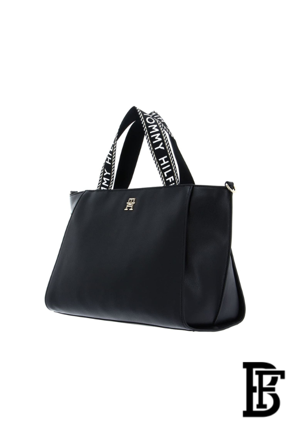 Tommy Hilfiger Black Leather Women Handbag AW0AW14469 BDS – Large Elegant Shoulder Bag image 3