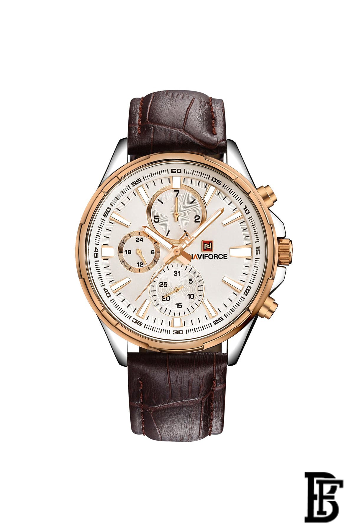 Naviforce Men's Silver Dial Watch - NF9089 RGW + Free Leather Strap image 4