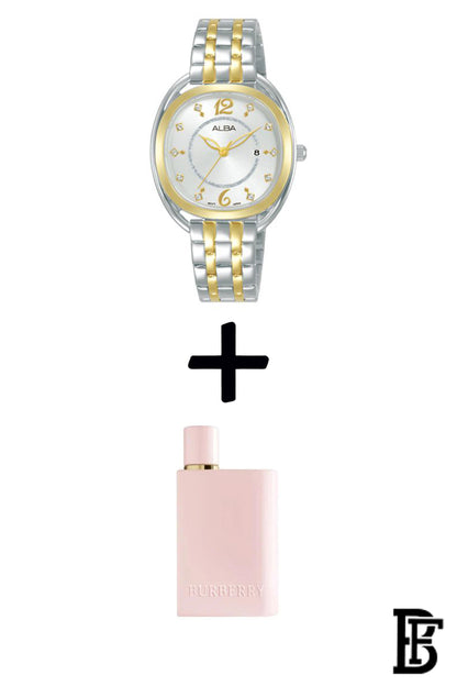 Alba AH7BG8X Women's  Stainless Steel Quartz Analog Wrist Watch + Gift perfume tester 30 ml Warranty from Elaraby Group image 0