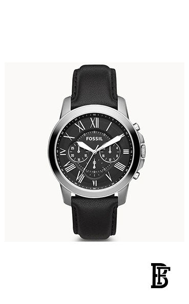 FOSSIL FS4812 Men's Water Resistant Chronograph Watch - 45 mm - Black + Gift perfume tester 30 ml image 2
