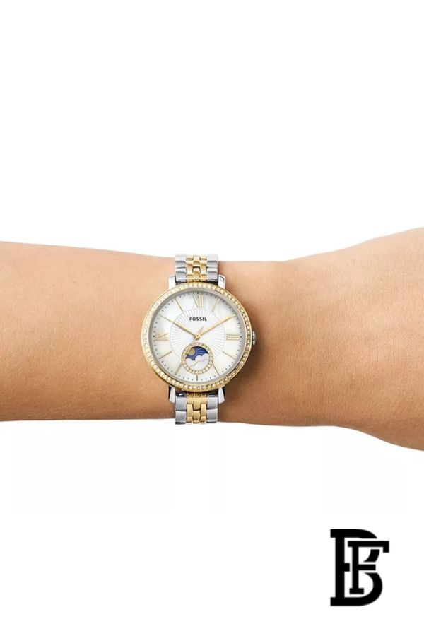 Jacqueline Sun Moon Multifunction Two-Tone Stainless Steel Watch ES5166 image 4