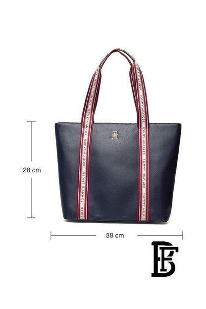 Tommy Hilfiger Navy Blue Leather Women Handbag Aw0Aw14218 – Elegant Everyday Handbag image 10