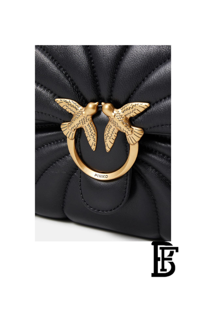 Pinko  Black Leather Women Handbag 100038A1Ex Z99Q  – Elegant Everyday Shoulder Bag image 7
