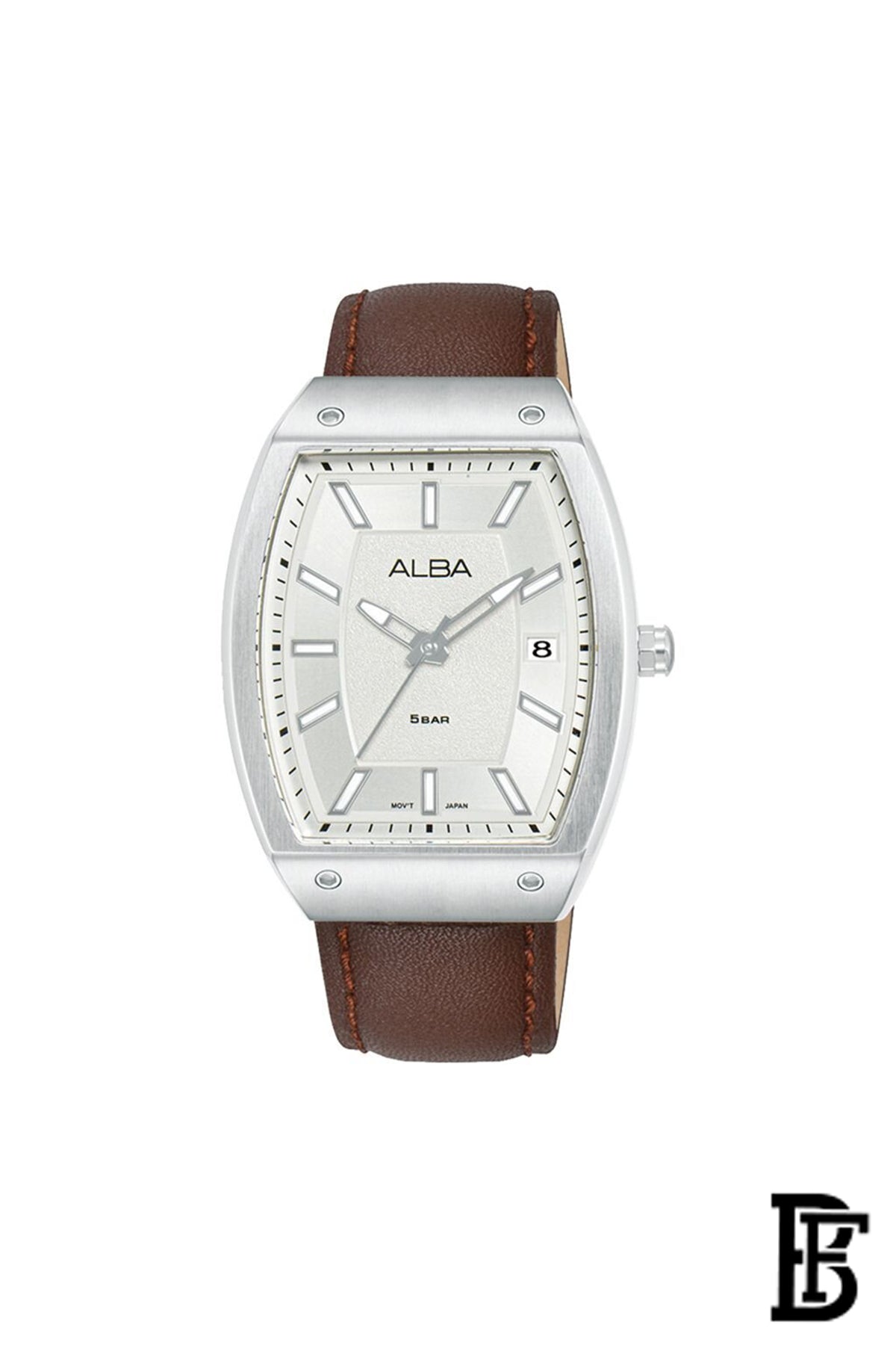 Alba AG8N23X Men's Leather Quartz Analog Wrist Watch  + Gift perfume tester 30 ml Warranty from Elaraby Group image 2