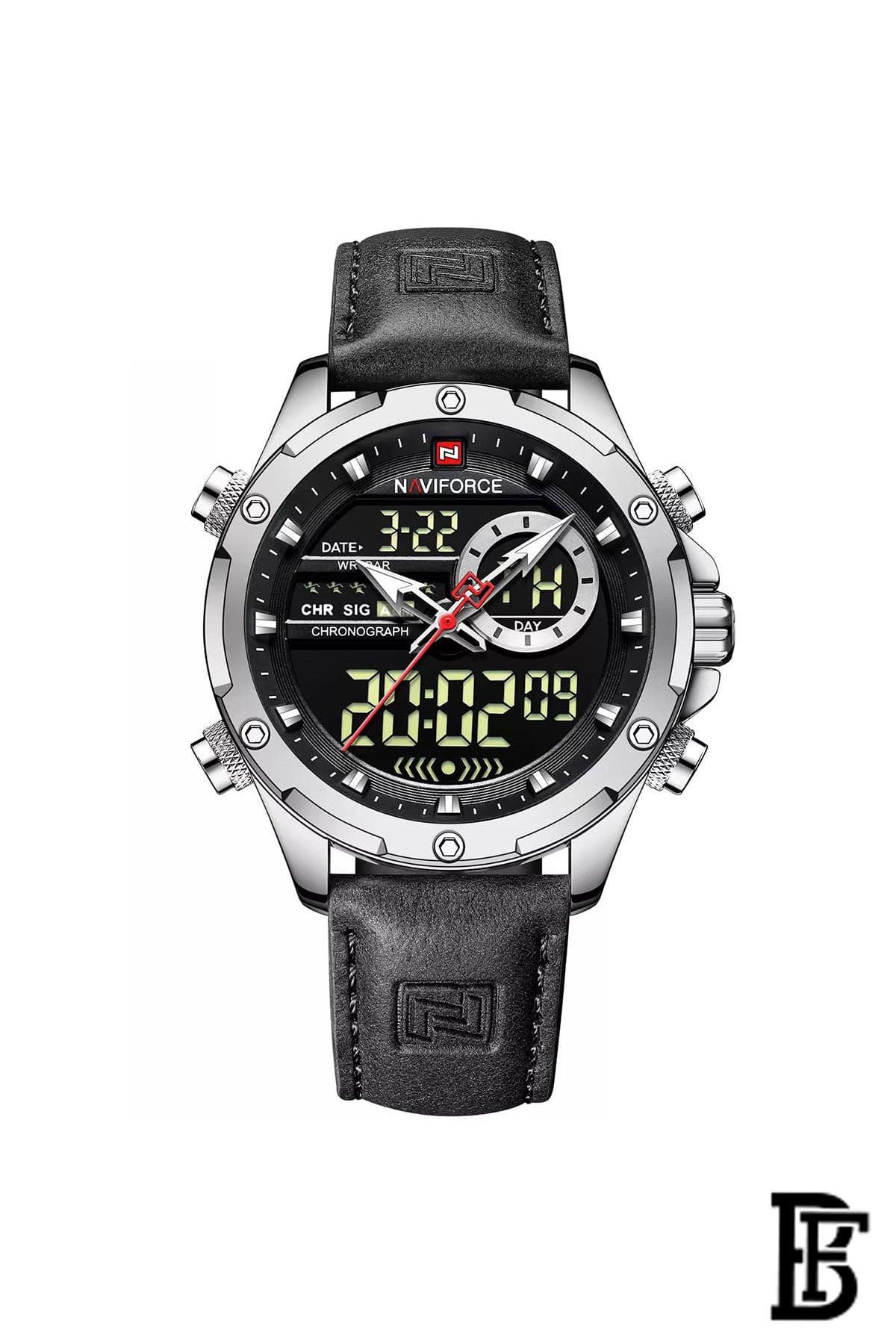 Naviforce NF9208 S/B/B   Men's Analog Leather Watch image 0