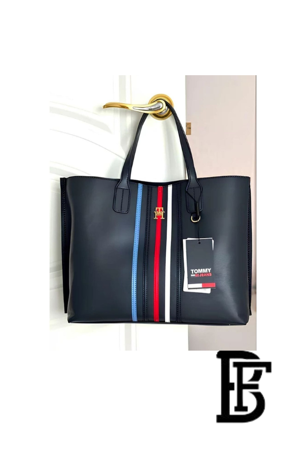 Tommy Hilfiger Navy Blue Leather Women Handbag and cross Aw0Aw16409 – Elegant Everyday Crossbody and hand image 4