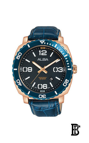 Alba AG8H96X Men's Leather Quartz  Analog Wrist Watch  Warranty from Elaraby Group image 0