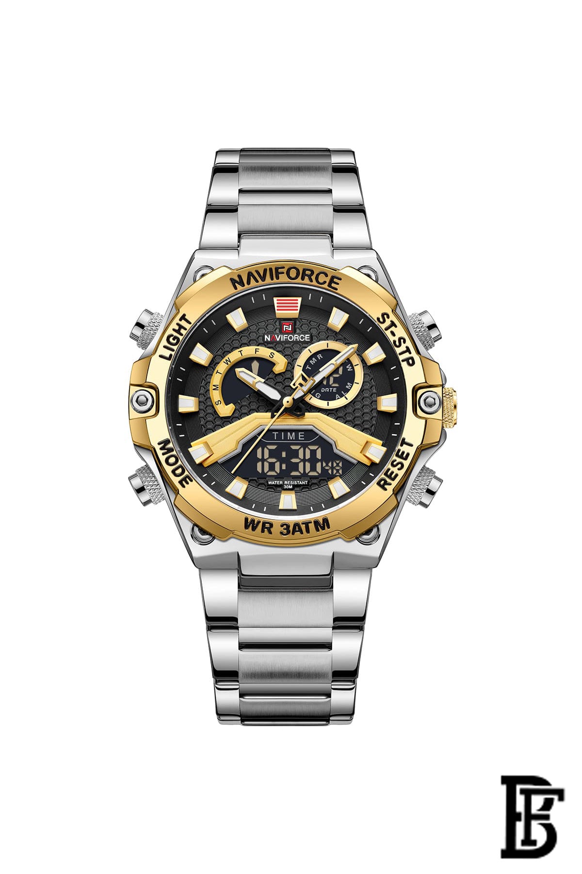 NAVIFORCE NF9207 S/G/B MEN'S Stainless Steel Analog Wrist Watch image 1
