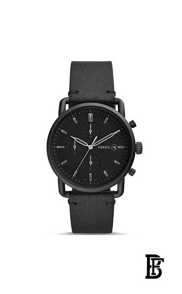 FOSSIL FS5504 Men's The Commuter Leather Chronograph Watch + Gift perfume tester 30 ml image 2