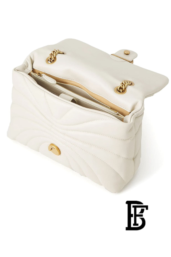 Pinko  White  Leather Women Handbag 100038A1Ex Z14Q – Elegant Everyday Shoulder Bag image 4
