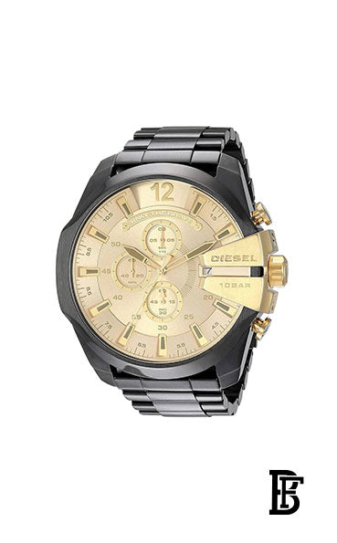 DIESEL Men's Mega Chief Round Shape Stainless Steel Chronograph Wrist Watch 51 mm - Black - DZ4485 image 1