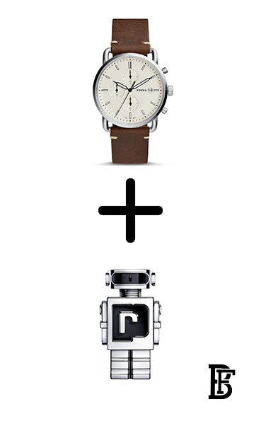 FOSSIL FS5402 Men's Leather Analog Wrist Watch  + Gift perfume tester 30 ml image 1
